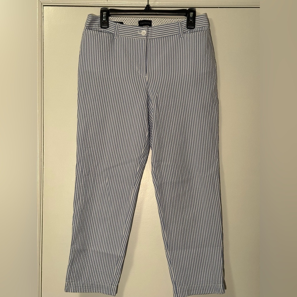 Women’s Talbots Railroad stripe perfect crop pant size 4